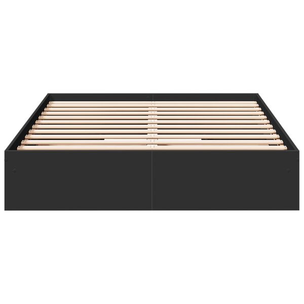 vidaXL Πλαίσιο Κρεβατιού με Συρτάρια Μαύρο 140x200 εκ Επεξεργ. Ξύλο