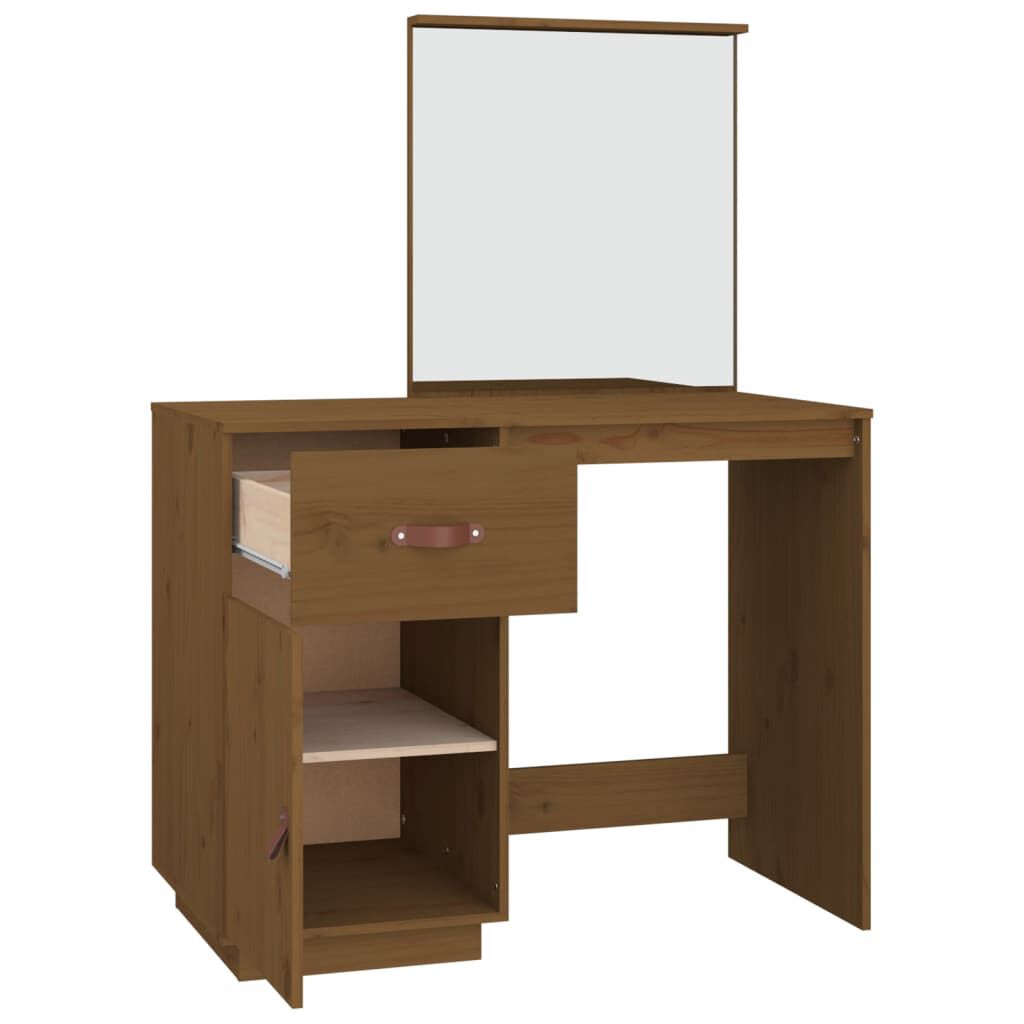 vidaXL Μπουντουάρ Καφέ μελί 95x50x134 εκ. Μασίφ Ξύλο Πεύκου