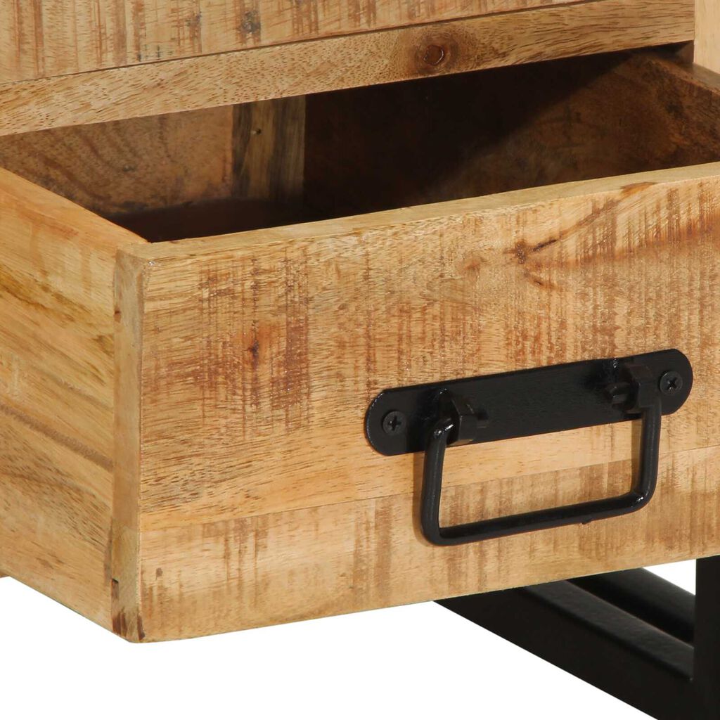vidaXL Κομοδίνο με συρτάρι Καφέ 40 x 40 x 59 εκ. Μασίφ ξύλο μάνγκο