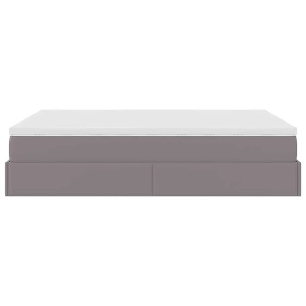 vidaXL Οθωμανικό κρεβάτι με στρώμα Γκρι 140x190cm Faux Leather