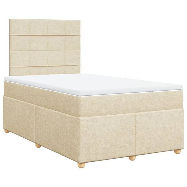 vidaXL &Kappa;&rho;&epsilon;&beta;ά&tau;&iota; Boxspring &mu;&epsilon; &Sigma;&tau;&rho;ώ&mu;&alpha; &Kappa;&rho;&epsilon;&mu; 120x200 &epsilon;&kappa;. &Upsilon;&phi;&alpha;&sigma;&mu;ά&tau;&iota;&nu;&omicron;