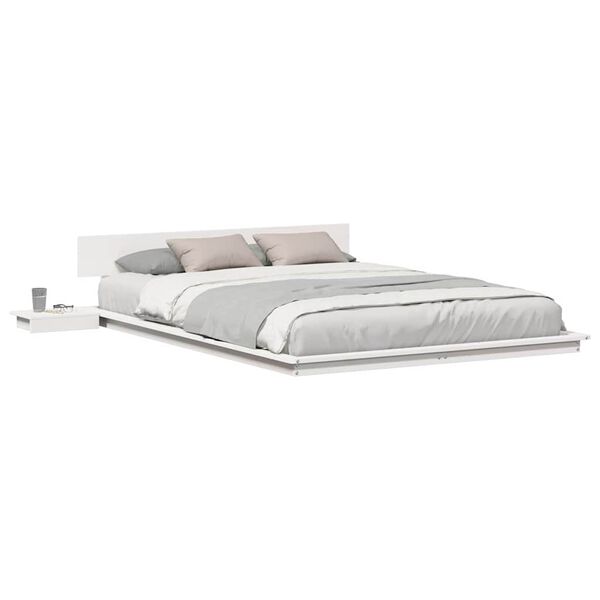 vidaXL Σκελετός Κρεβατιού Λευκό 140 x 200 cm ξύλο