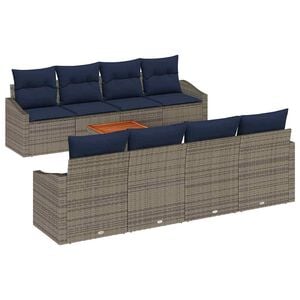 vidaXL &Sigma;&epsilon;&tau; &Kappa;&alpha;&nu;&alpha;&pi;έ &Kappa;ή&pi;&omicron;&upsilon; 9 pcs &Gamma;&kappa;&rho;&iota; &kappa;&alpha;&iota; Navy Blue &sigma;&upsilon;&nu;&theta;&epsilon;&tau;&iota;&kappa;ό &rho;&alpha;&tau;ά&nu;
