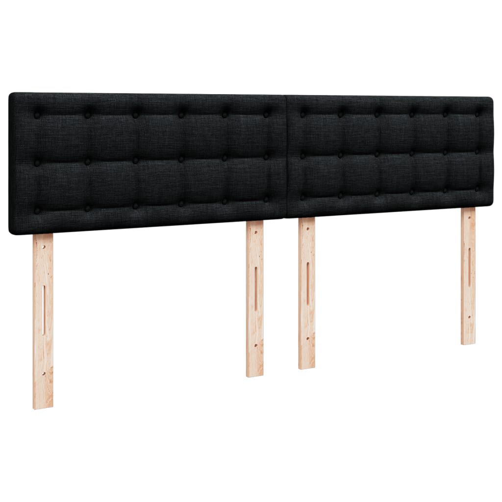 vidaXL Κρεβάτι Boxspring με Στρώμα Μαύρο 200x200 εκ. Υφασμάτινο