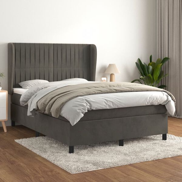 vidaXL &Kappa;&rho;&epsilon;&beta;ά&tau;&iota; Boxspring &mu;&epsilon; &Sigma;&tau;&rho;ώ&mu;&alpha; &Sigma;&kappa;&omicron;ύ&rho;&omicron; &Gamma;&kappa;&rho;&iota; 140x200 &epsilon;&kappa;. &Beta;&epsilon;&lambda;&omicron;ύ&delta;&iota;&nu;&omicron;