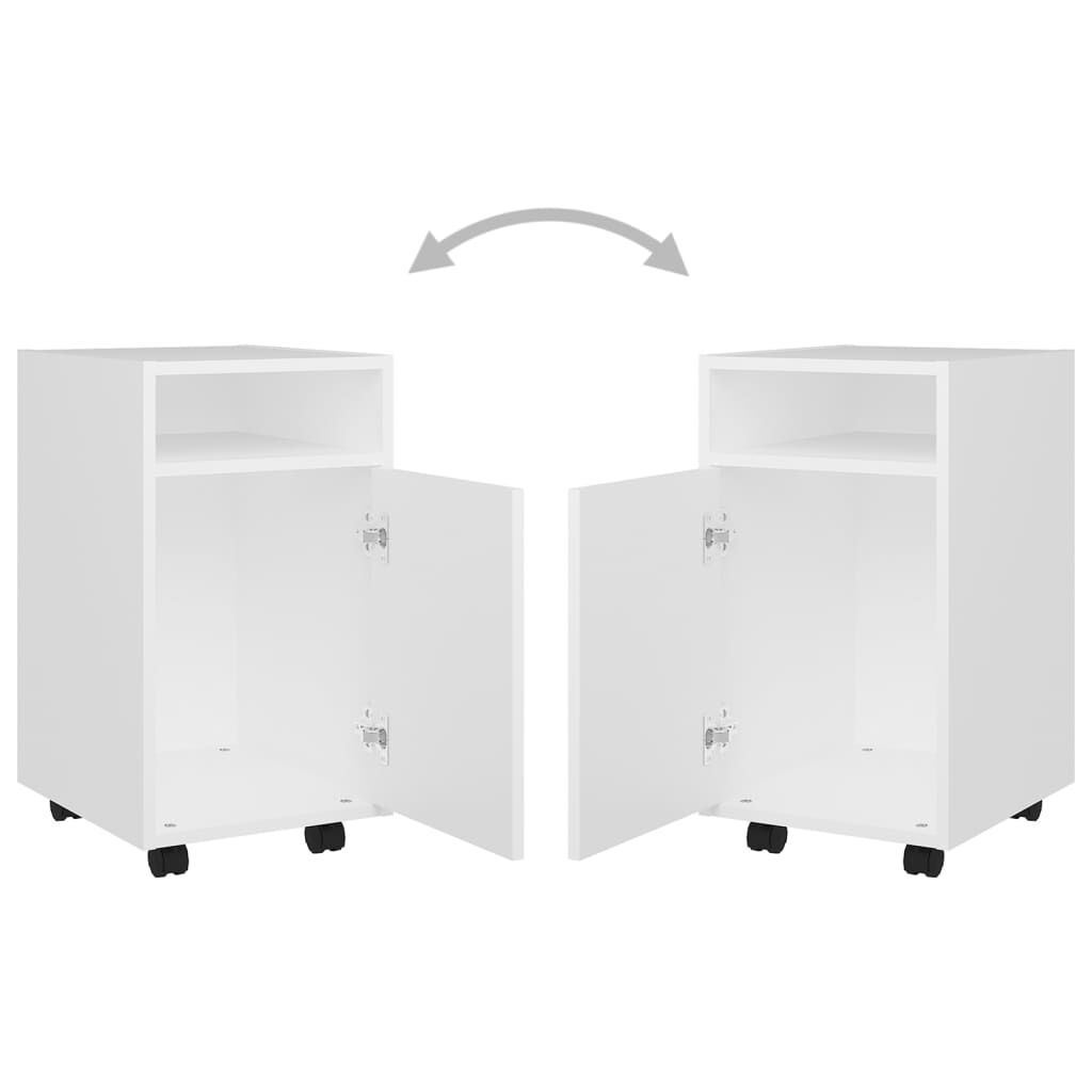 vidaXL Βοηθητικό Ντουλάπι με Τροχούς Λευκό 33x38x60 εκ. Επεξ. Ξύλο