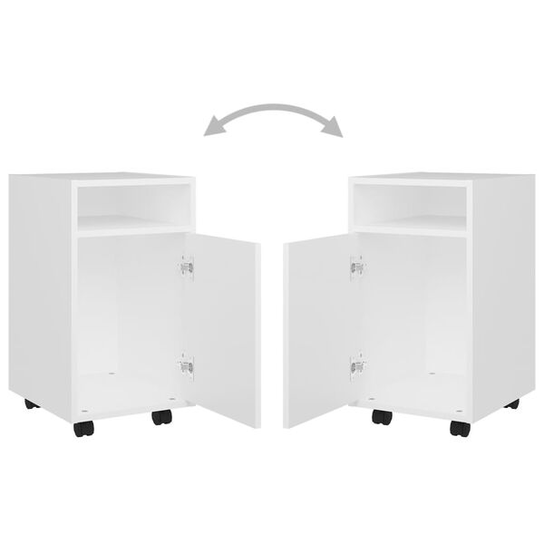 vidaXL Βοηθητικό Ντουλάπι με Τροχούς Λευκό 33x38x60 εκ. Επεξ. Ξύλο