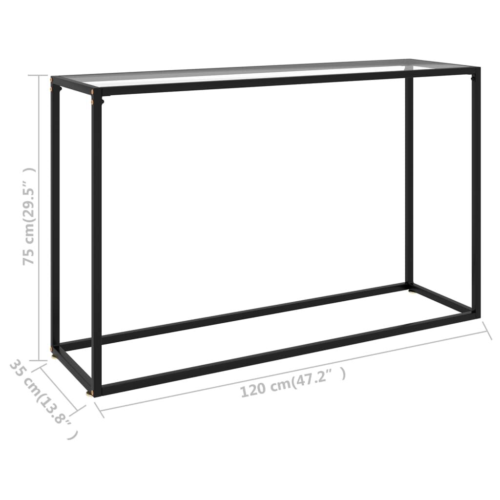 vidaXL Τραπέζι Κονσόλα Διαφανές 120 x 35 x 75 εκ. από Ψημένο Γυαλί
