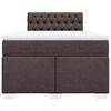 vidaXL Κρεβάτι Boxspring με Στρώμα Σκούρο Καφέ 120x190 εκ Υφασμάτινο