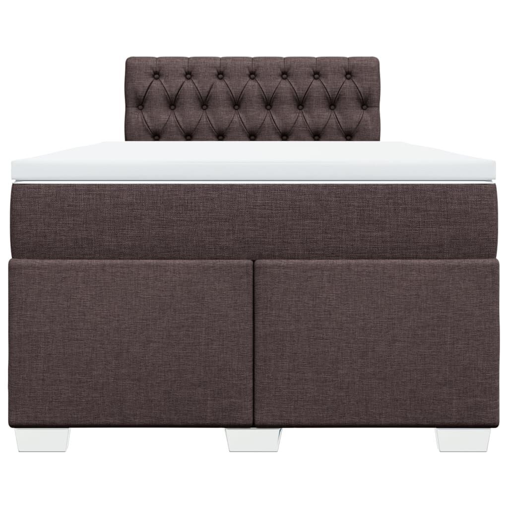 vidaXL Κρεβάτι Boxspring με Στρώμα Σκούρο Καφέ 120x190 εκ Υφασμάτινο