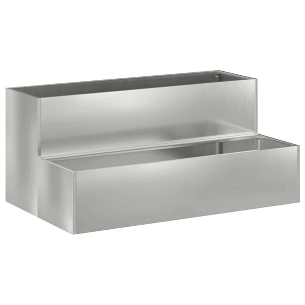 vidaXL Γλάστρα Κήπου Ασημί 100 x 60 x 45 εκ Γαλβανισμένος χάλυβας