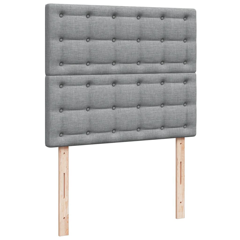 vidaXL Κρεβάτι Boxspring με Στρώμα Ανοιχτό Γκρι 120x190 εκ. Υφασμάτινο