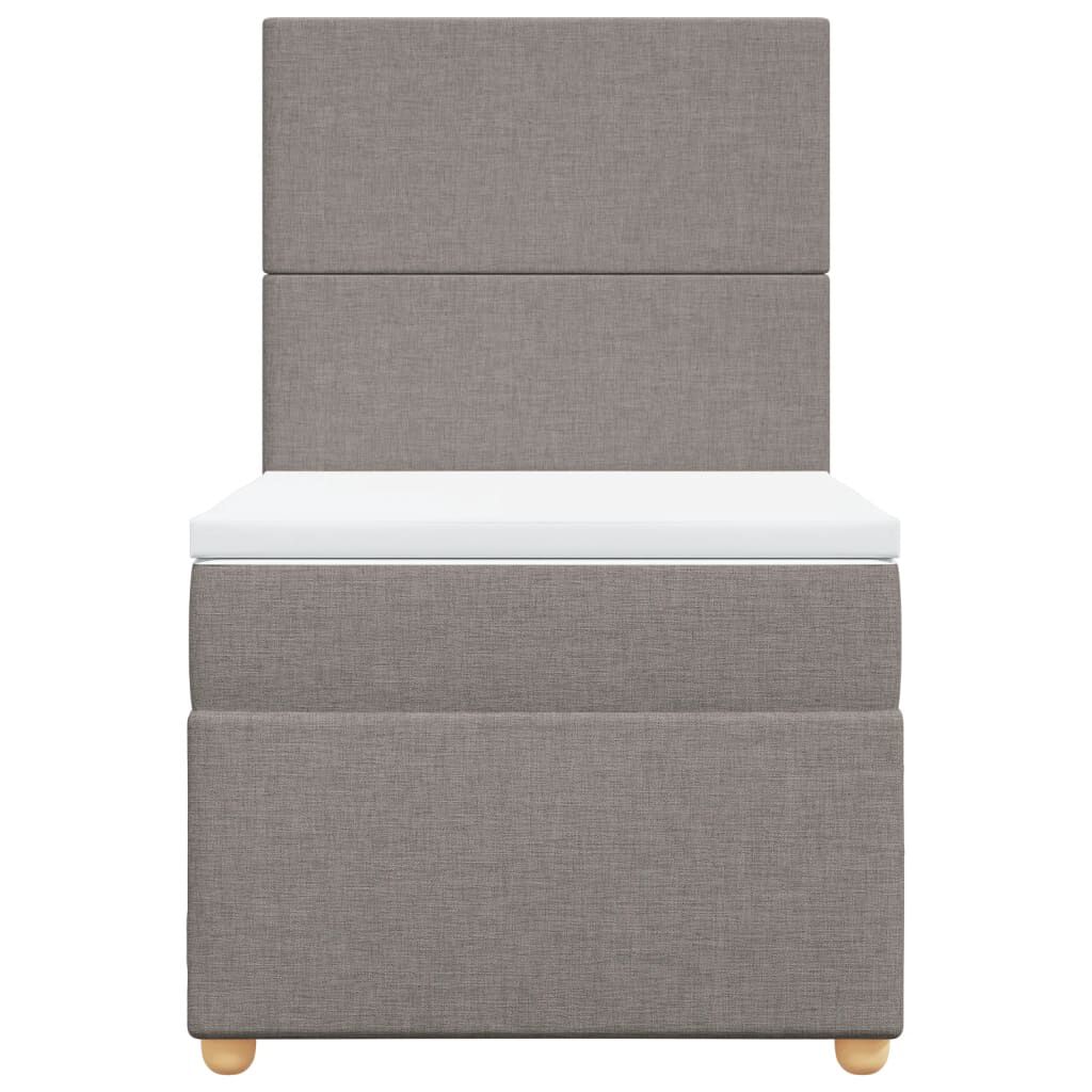 vidaXL Κρεβάτι Boxspring με Στρώμα Taupe 100 x 200 εκ. Υφασμάτινο
