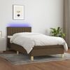 vidaXL &Kappa;&rho;&epsilon;&beta;ά&tau;&iota; Boxspring &mu;&epsilon; &Sigma;&tau;&rho;ώ&mu;&alpha; & LED &Sigma;&kappa;.&Kappa;&alpha;&phi;έ 90x200 &epsilon;&kappa;. &Upsilon;&phi;&alpha;&sigma;&mu;ά&tau;&iota;&nu;&omicron;