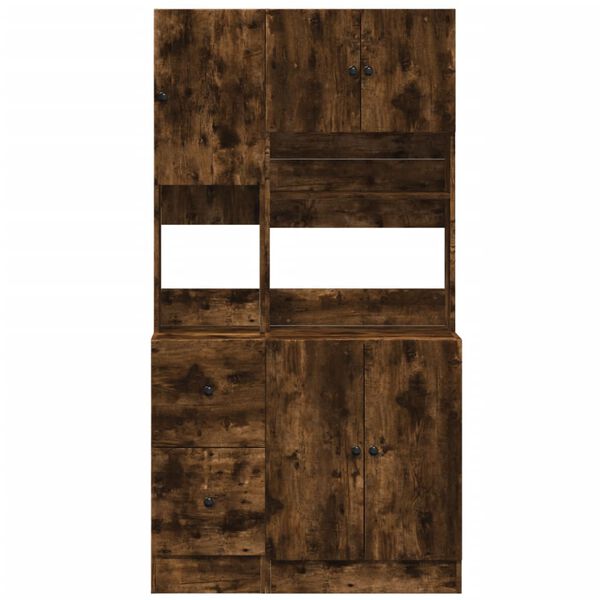 vidaXL Ντουλάπι Κουζίνας Καπνιστή Δρυς 95x50x180 εκ. Επεξεργ. Ξύλο
