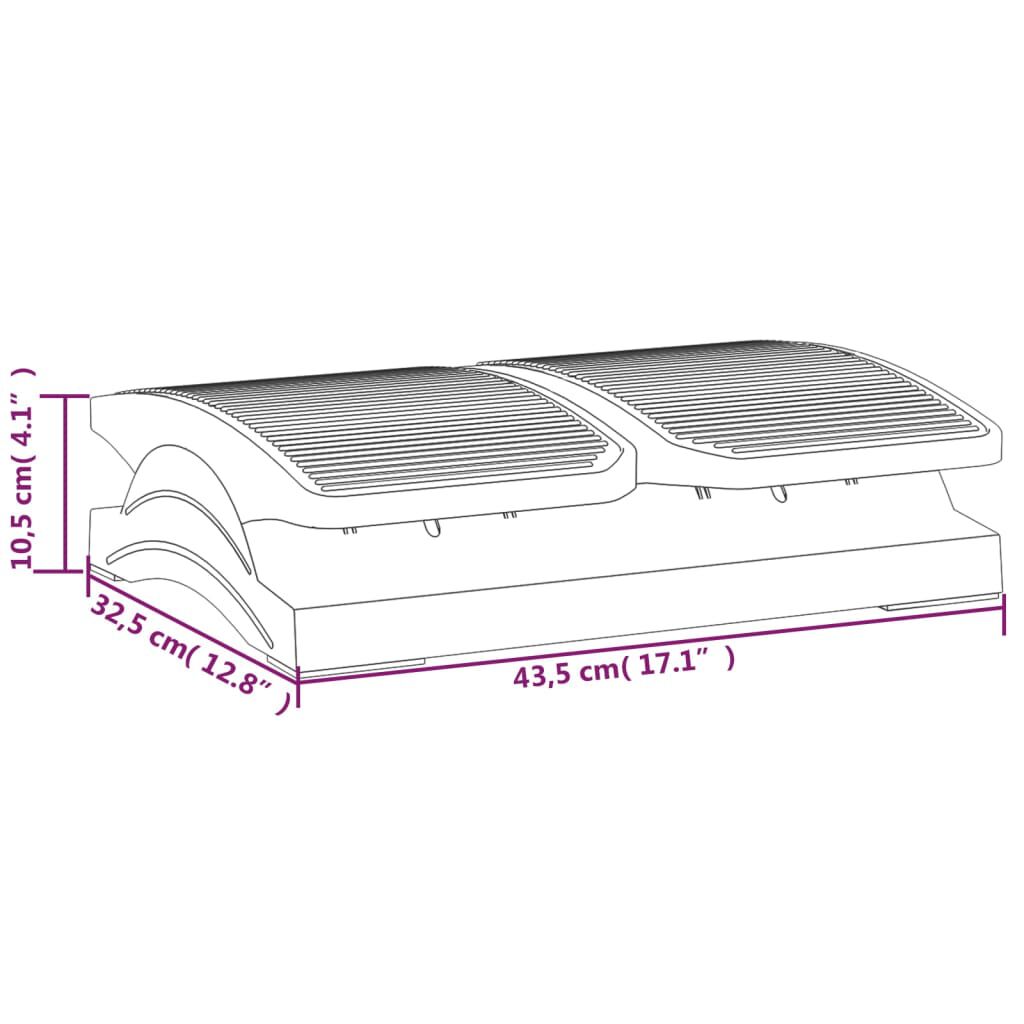 vidaXL Υποπόδιο Μαύρο 43,5 x 32,5 x 10,5 εκ.