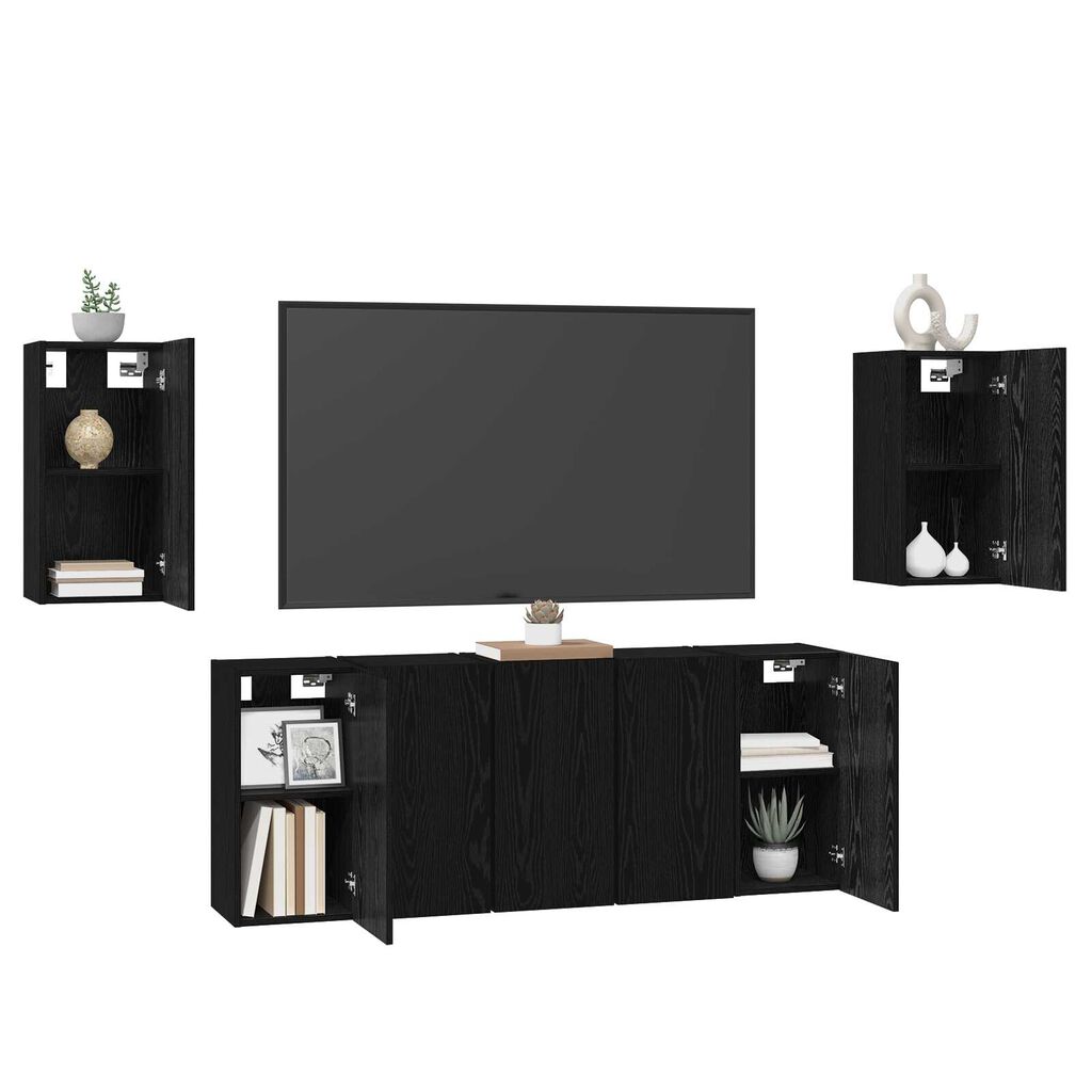 vidaXL Σετ επίπλου τηλεόρασης 7 pcs Μαύρη δρυς 30.5 x 30 x 60 εκ.