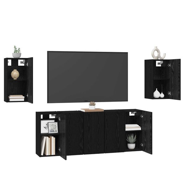 vidaXL Σετ επίπλου τηλεόρασης 7 pcs Μαύρη δρυς 30.5 x 30 x 60 εκ.