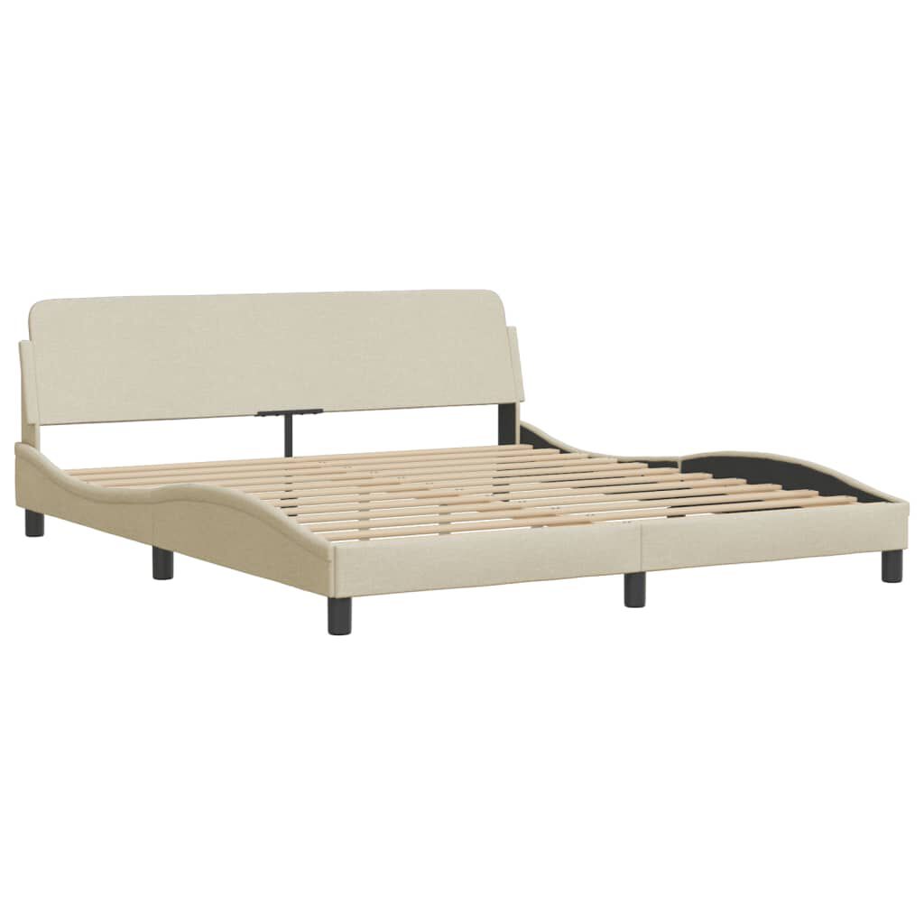vidaXL Κρεβάτι Κρεμ 180x200 εκ. Υφασμάτινο
