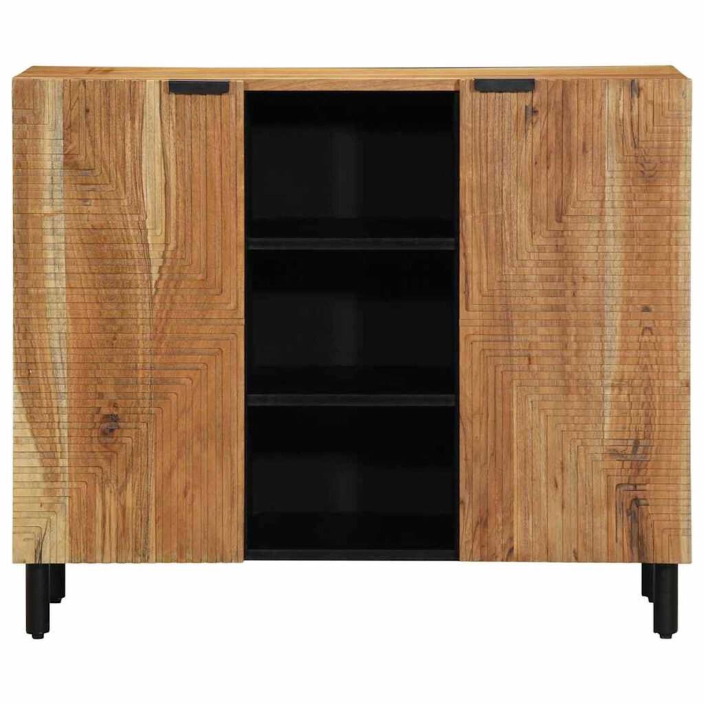 vidaXL Πλαϊνό Γραφείο με ράφι Καφέ 90 x 33 x 75 εκ Μασίφ ξύλο ακακίας