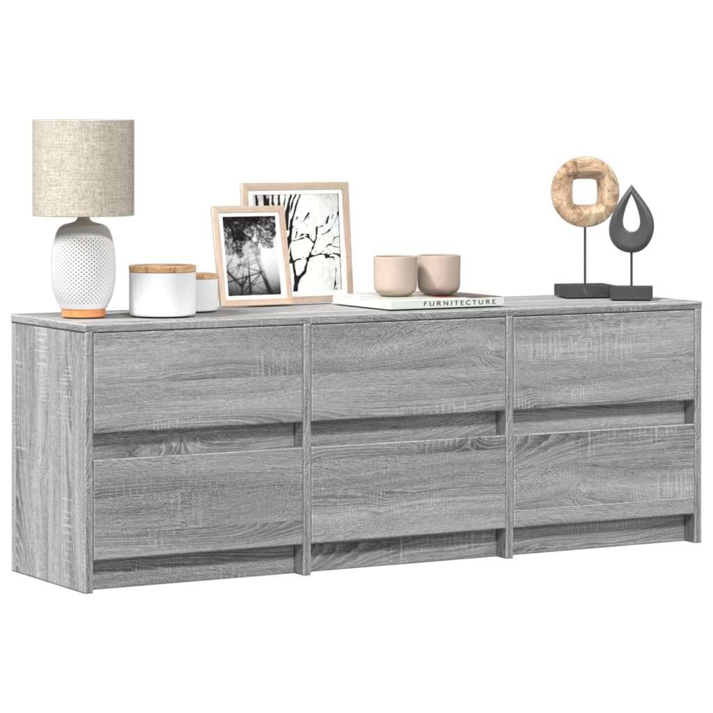 vidaXL Έπιπλο Τηλεόρασης με LED Γκρι Sonoma 140x34x50 εκ. Επεξ. Ξύλο