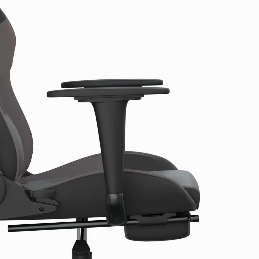 vidaXL Καρέκλα Gaming Μασάζ Υποπόδιο Μαύρο&Γκρι από Συνθετικό Δέρμα