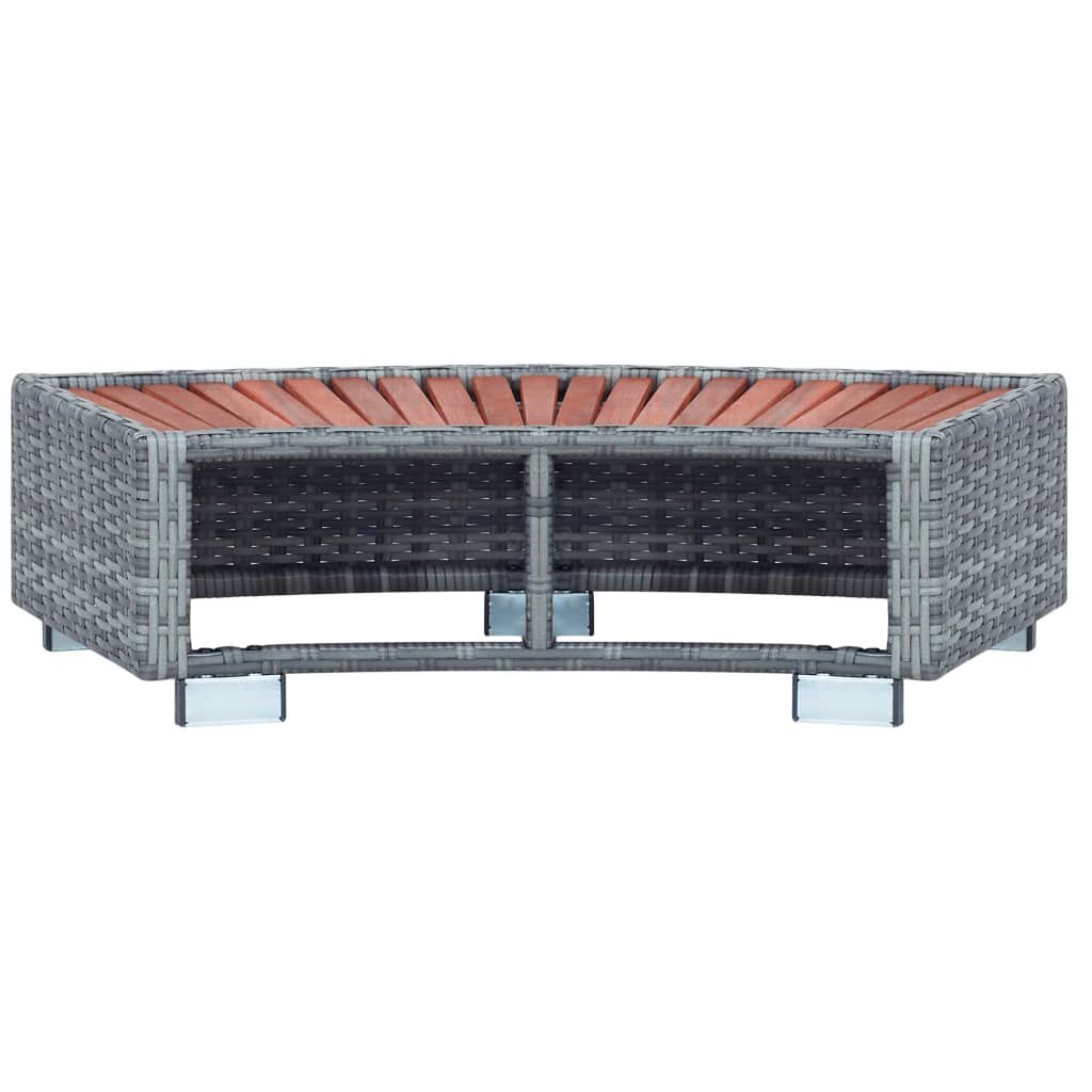 vidaXL Σκαλοπάτι για Σπα Γκρι 92 x 45 x 25 εκ. από Συνθετικό Ρατάν