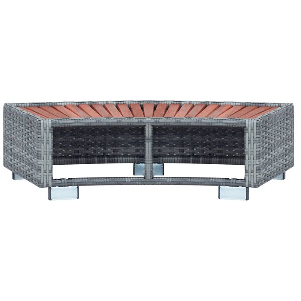 vidaXL Σκαλοπάτι για Σπα Γκρι 92 x 45 x 25 εκ. από Συνθετικό Ρατάν