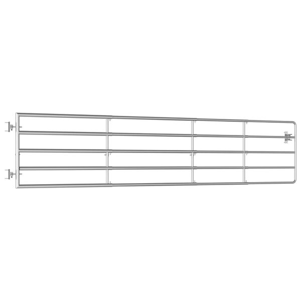 vidaXL Πόρτα Αγροκτήματος με 5 Μπάρες Ασημί (150-400)x90 εκ. Ατσάλινη