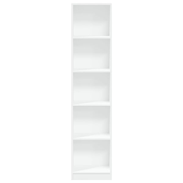 vidaXL Βιβλιοθήκη Λευκή 40x24x176 εκ. από Επεξεργασμένο Ξύλο
