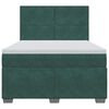 vidaXL Κρεβάτι Boxspring με Στρώμα Σκούρο Πράσινο 140x190εκ. Βελούδινο