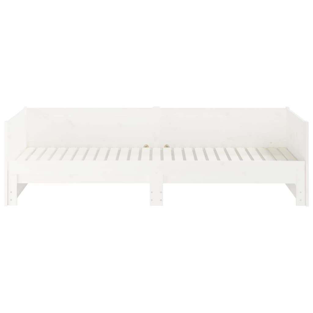 vidaXL Καναπές Κρεβάτι Συρόμενος Λευκός 2x(80x200) εκ. από Μασίφ Πεύκο