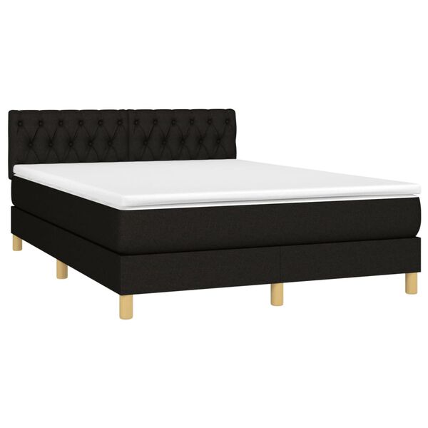 vidaXL &Kappa;&rho;&epsilon;&beta;ά&tau;&iota; Boxspring &mu;&epsilon; &Sigma;&tau;&rho;ώ&mu;&alpha; & LED &Mu;&alpha;ύ&rho;&omicron; 140x190 &epsilon;&kappa;. &Upsilon;&phi;&alpha;&sigma;&mu;ά&tau;&iota;&nu;&omicron;
