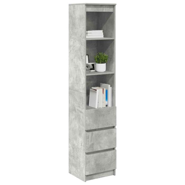 vidaXL Ντουλάπι Γκρι Σκυροδέματος 37,5x35x180 εκ. Επεξεργασμένο Ξύλο
