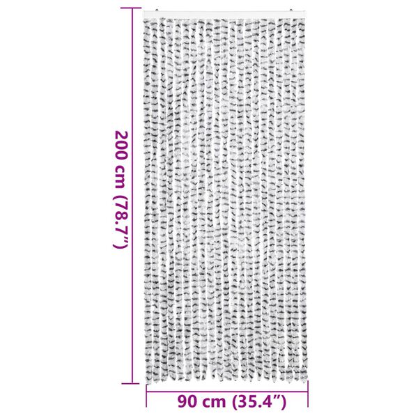 vidaXL Σήτα Εντόμων Ανοιχτό Γκρι / Σκούρο Γκρι 90 x 200 εκ. από Σενίλ