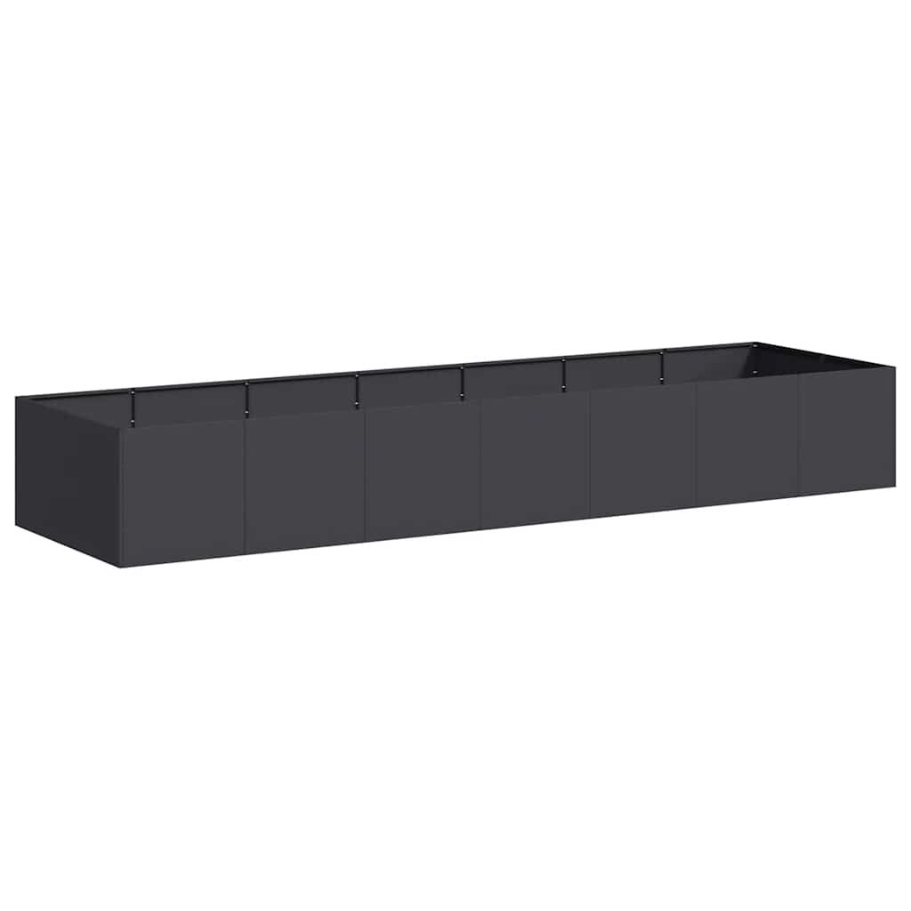 vidaXL Ζαρντινιέρα Μαύρη 280x80x40 εκ. από Χάλυβα