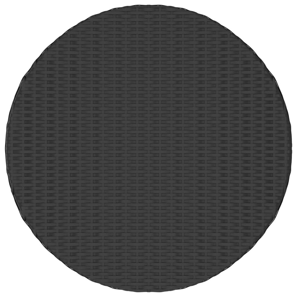 vidaXL Τραπεζαρία Κήπου Μαύρη 70 x 70 x 73 εκ. από Συνθετικό Ρατάν