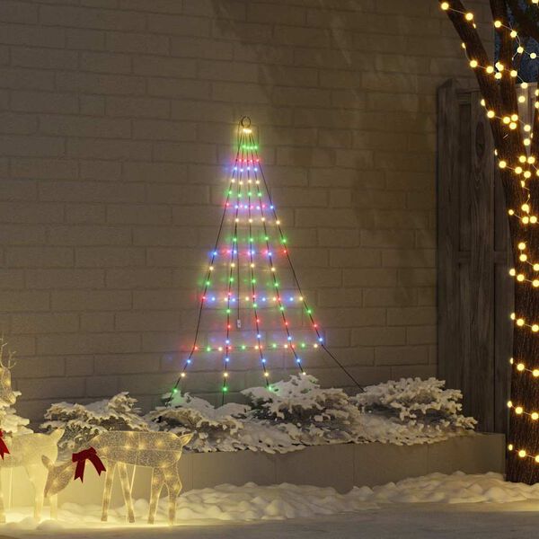 vidaXL LED Χριστουγεννιάτικο Δέντρο Πολύχρωμο 182 εκ Μέταλλο
