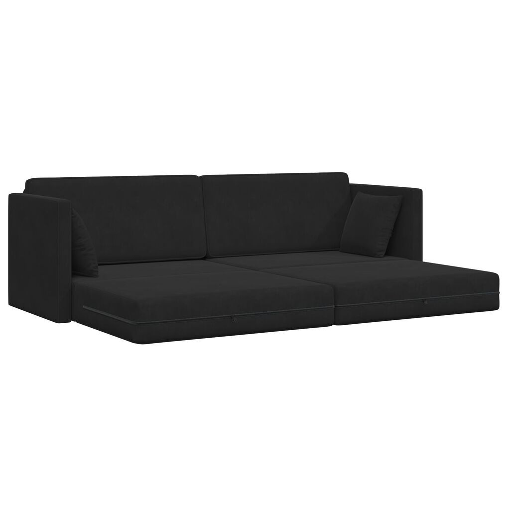 vidaXL Κρεβάτι Καναπές 2 σε 1 Μαύρος 213x144x60 εκ Βελούδο
