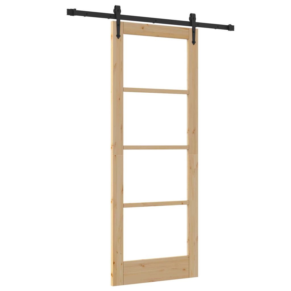 vidaXL Συρόμενη Πόρτα ORKDAL Καφέ 78 x 202 εκ. Ξύλο και μέταλλο