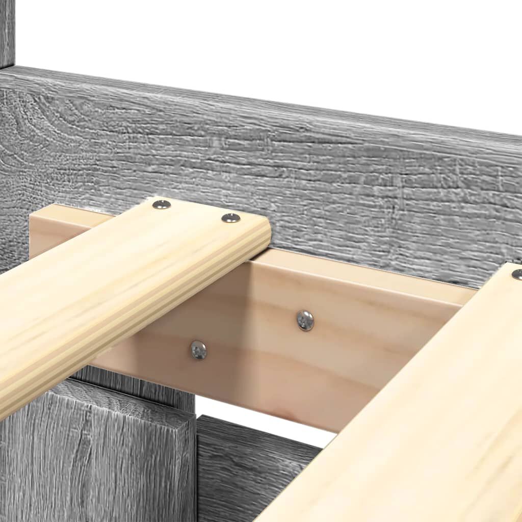 vidaXL Πλαίσιο Κρεβατιού με Κεφαλάρι Γκρι Sonoma 150x200εκ. Επεξ. Ξύλο