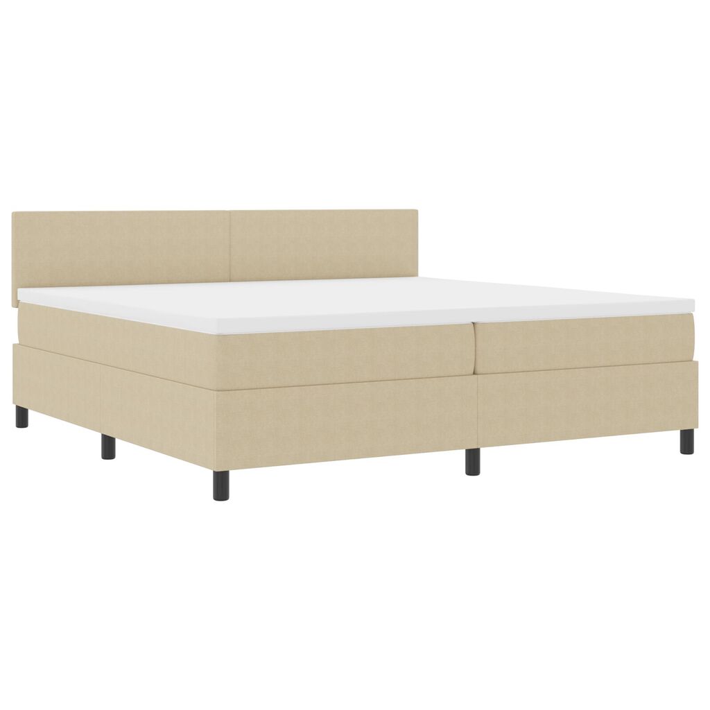 vidaXL Κρεβάτι Box Spring με Στρώμα & LED Φως Πράσινο Γκρι 200x200 cm από Ύφασμα Κόρντουροϊ