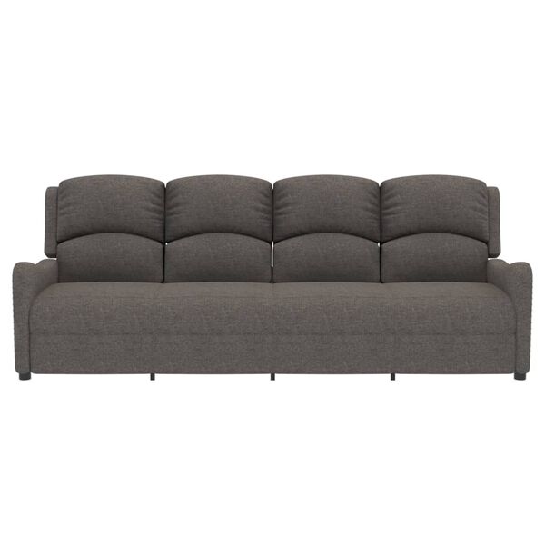 vidaXL Πολυθρόνα Μασάζ Τετραθέσια Ανακλινόμενη Ανοιχτό Γκρι Υφασμάτινη