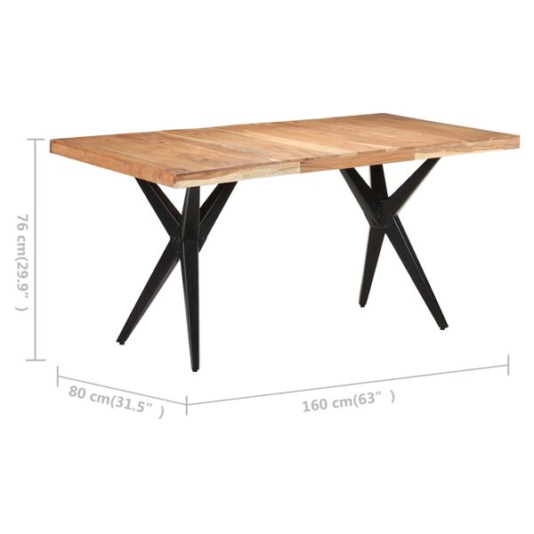 vidaXL Τραπεζαρία 160 x 80 x 76 εκ. από Μασίφ Ξύλο Ακακίας