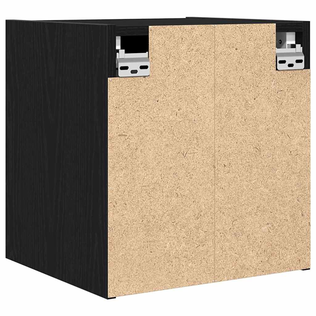 vidaXL Επιτοίχια κομοδίνα 2 τεμάχια Μαύρο 38x34x40 cm