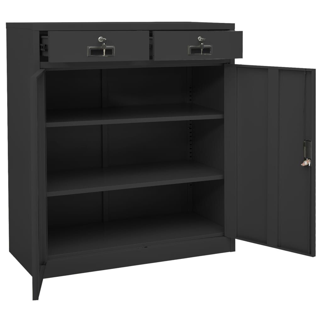 vidaXL Ντουλάπα Γραφείου Ανθρακί 90 x 40 x 102 εκ. Ατσάλινη