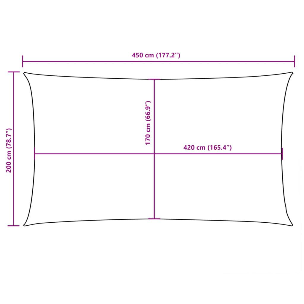 vidaXL Πανί Σκίασης Ορθογώνιο Taupe 2 x 4,5 μ. από Ύφασμα Oxford