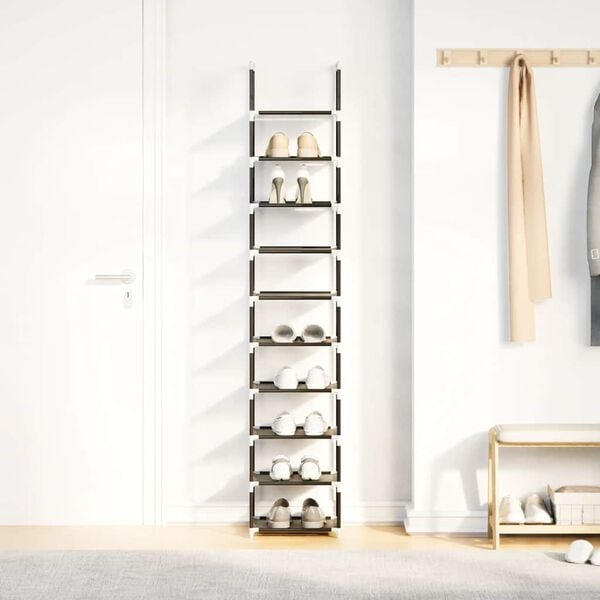 Ράφι παπουτσιών vidaXL 10 επιπέδων μαύρο 33x33x174 cm