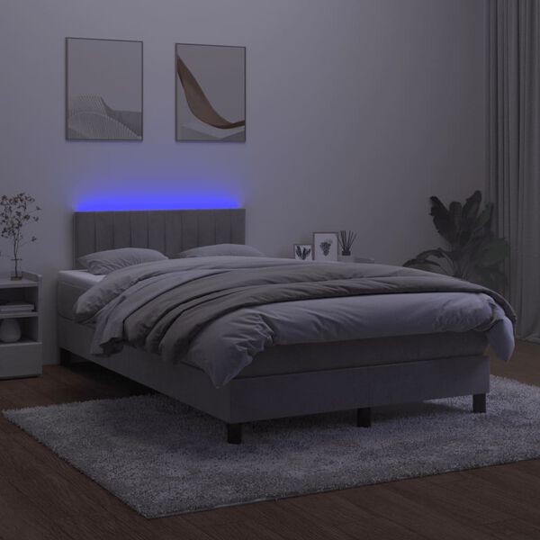 vidaXL &Kappa;&rho;&epsilon;&beta;ά&tau;&iota; Boxspring &mu;&epsilon; &Sigma;&tau;&rho;ώ&mu;&alpha; & LED &Alpha;&nu;.&Gamma;&kappa;&rho;&iota; 120x200 &epsilon;&kappa;. &Beta;&epsilon;&lambda;&omicron;ύ&delta;&iota;&nu;&omicron;