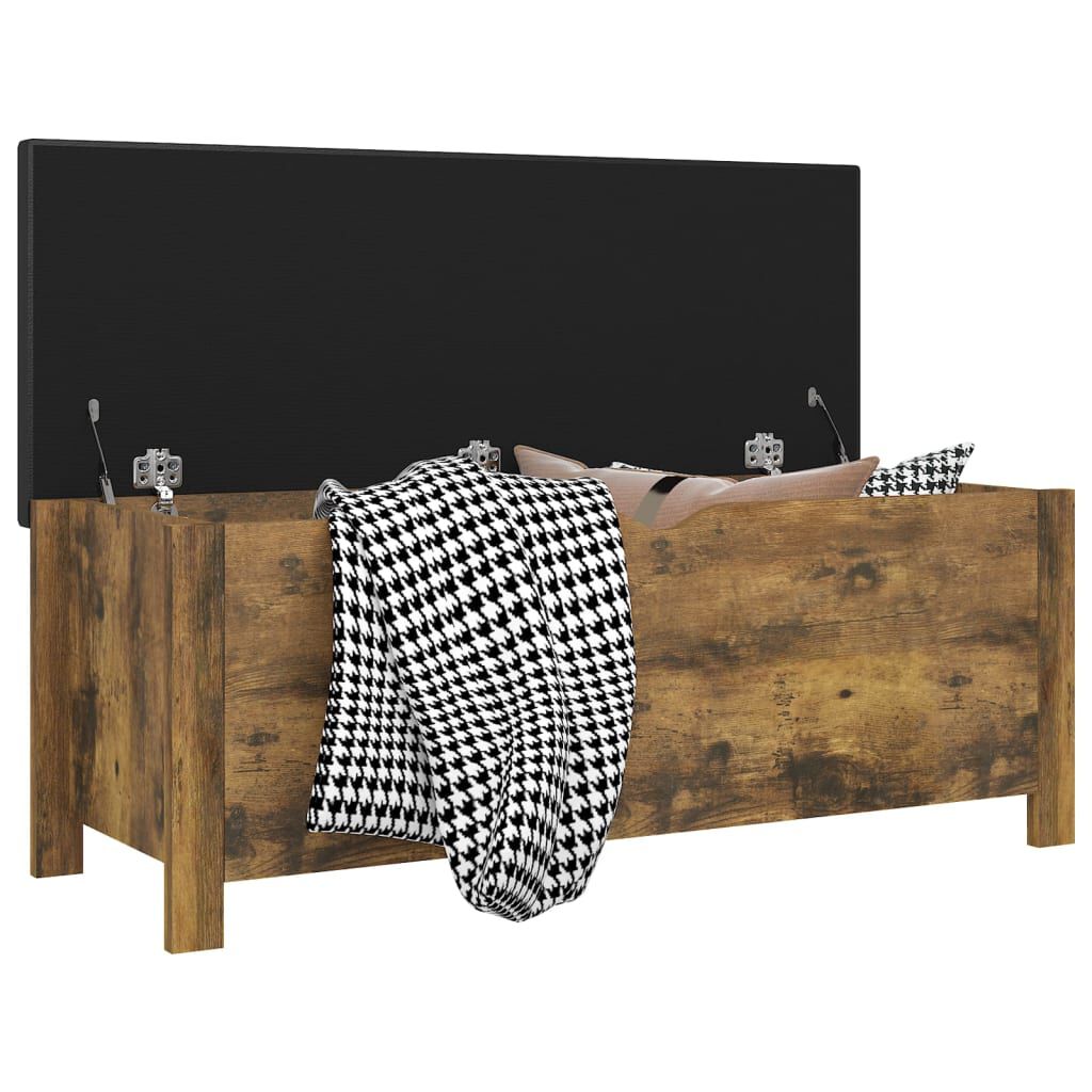 vidaXL Κουτί Αποθήκευσης Καπν. Δρυς 105x40x45εκ Επεξ. Ξύλο + Μαξιλάρι